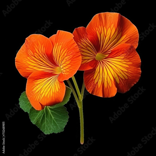 Nasturtium Flower  isolated on white background