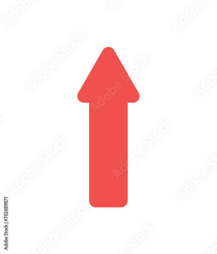 Business element of colorful set. A bright arrow on a white background symbolizes upward movement and development along the career ladder in the field of business. Vector illustration.