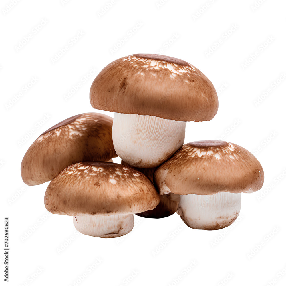 Close-up Shiitake mushrooms, isolated on transparent background Close-up Shiitake mushrooms, isolated on transparent background