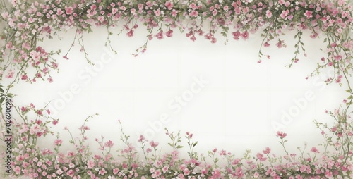 Floral banner arranged from leaves and flowers