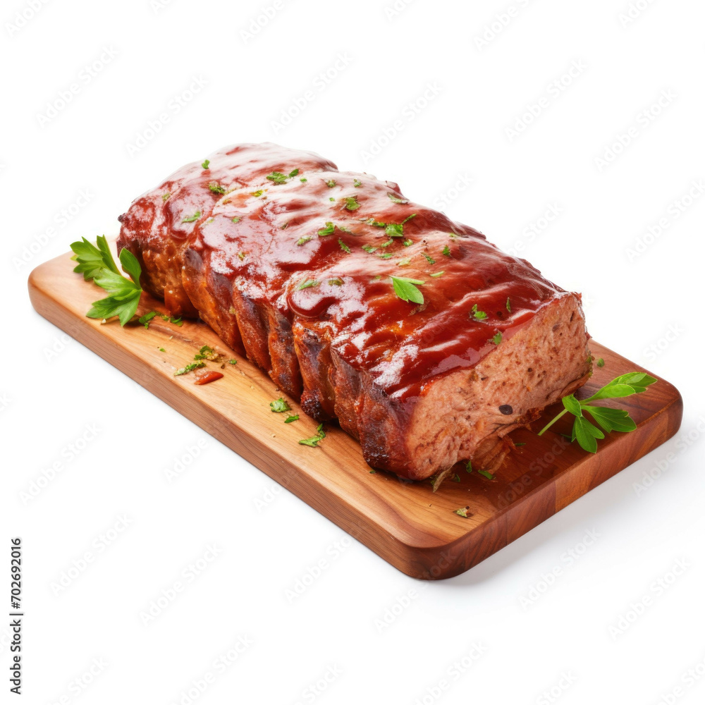 Meatloaf isolated on white background