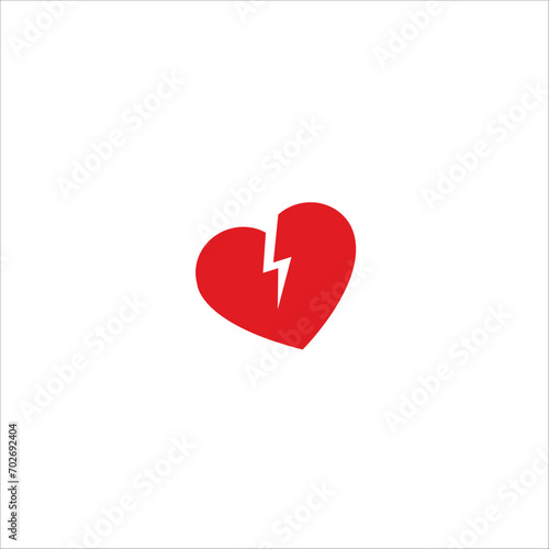 Broken heart vector icon. separation or divorce sign. breakup symbol, broken relationship, heartbreak. Stock vector illustration isolated on white background.