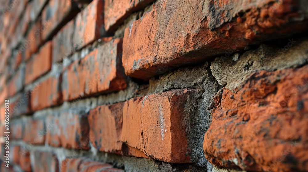 Red brick wall close-up view. Red brick wall close-up view.