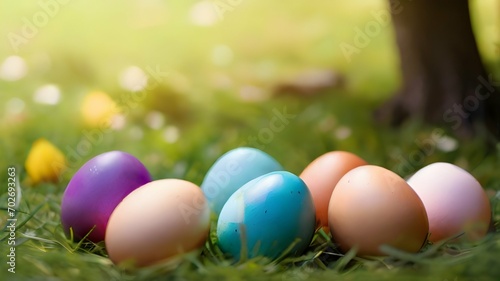 easter eggs in grass