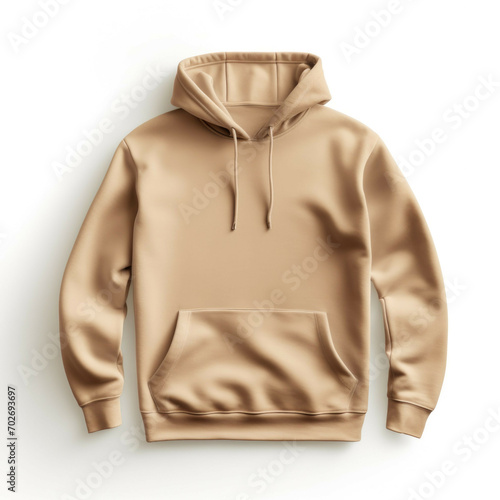 Beige Hoodie isolated on white background © Michael Böhm