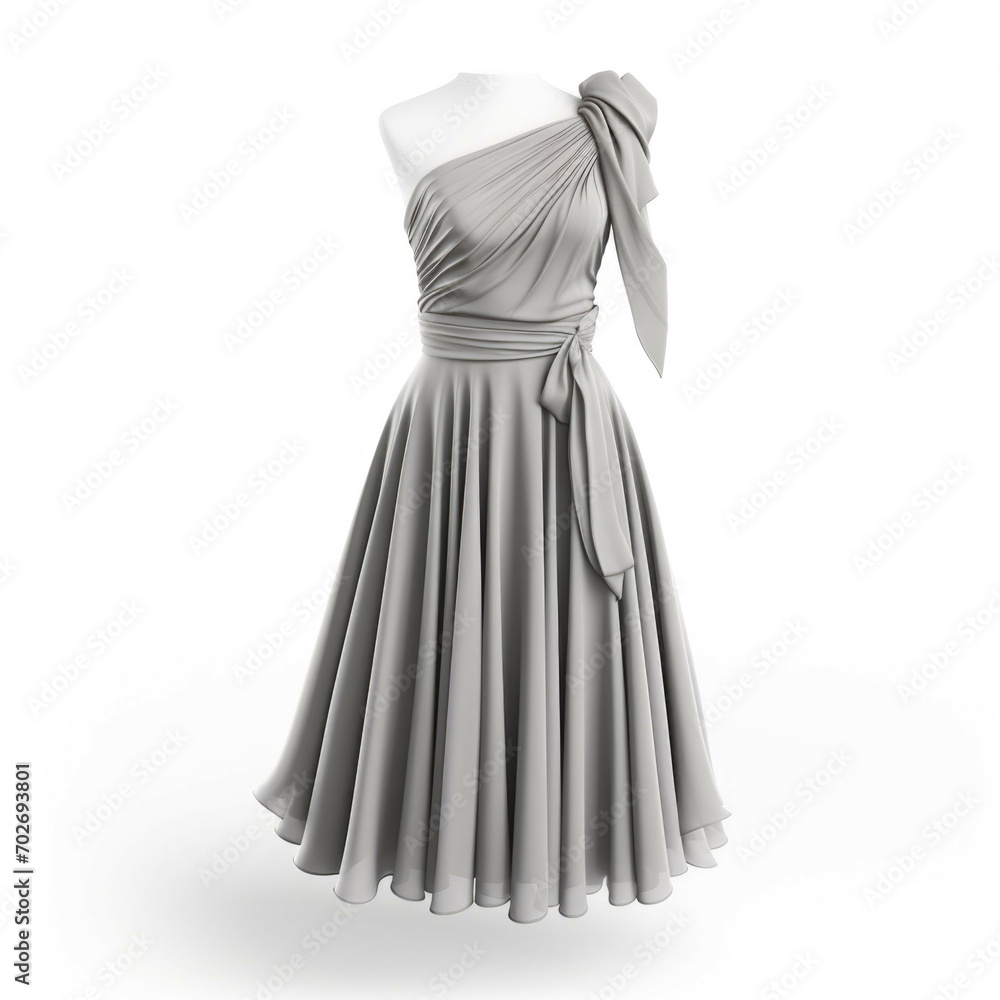Gray Dress isolated on white background Gray Dress isolated on white background