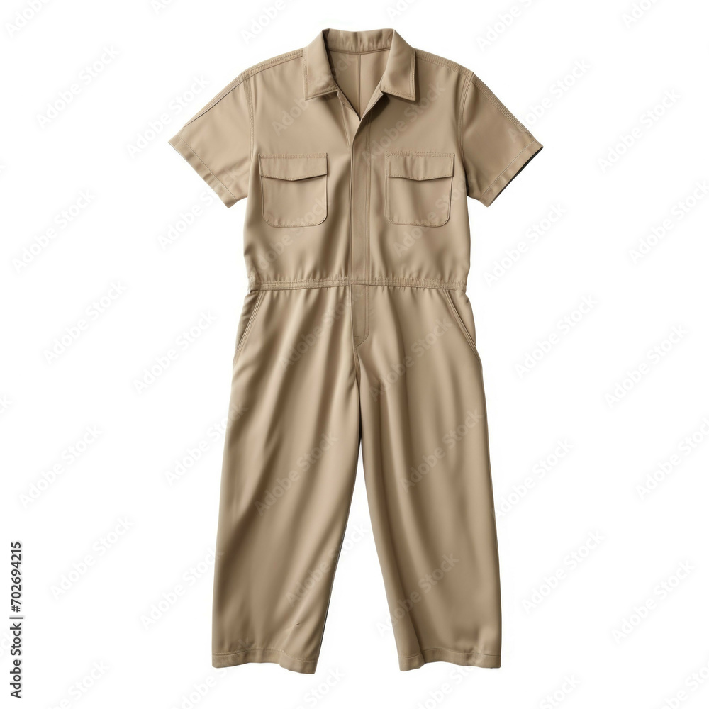 Beige Jumpsuit isolated on white background Beige Jumpsuit isolated on white background