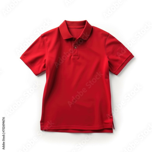 Red Polo Shirt isolated on white background