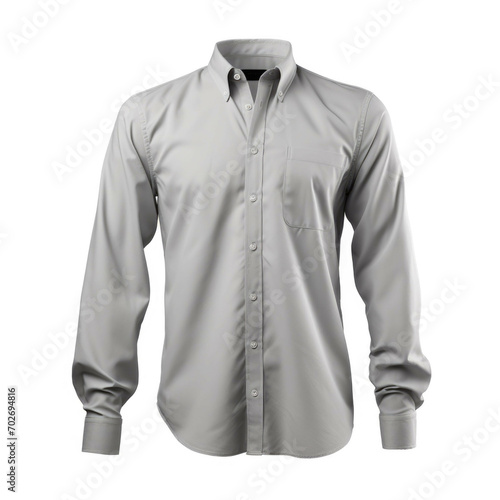 Gray Button-Down Shirt isolated on white background