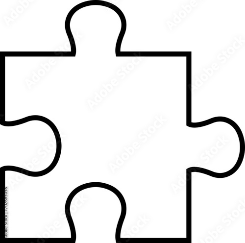 Puzzle piece black line icon editable stock on transparent background. Different sides square presentation. Abstract infographic explanatory text field for business statistic. Autism awareness symbol.