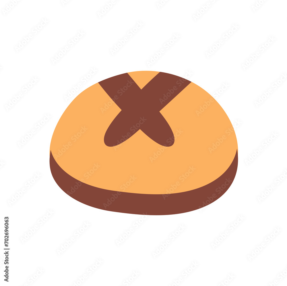 Kitchen element of colorful set. This kitchen-themed illustration boasts a mouthwatering tasty bun as its focal point, making it perfect for culinary or food-related projects. Vector illustration. Kitchen element of colorful set. This kitchen-themed illustration boasts a mouthwatering tasty bun as its focal point, making it perfect for culinary or food-related projects. Vector illustration.
