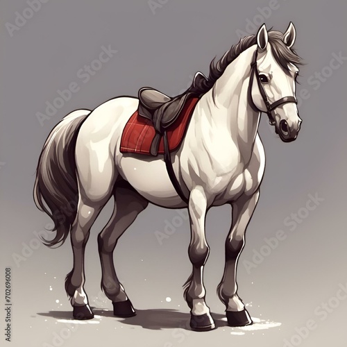 AI generated illustration of a cartoonish horse