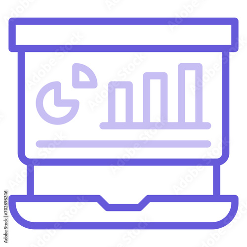 Laptop Presentation Icon of Work from Home iconset.