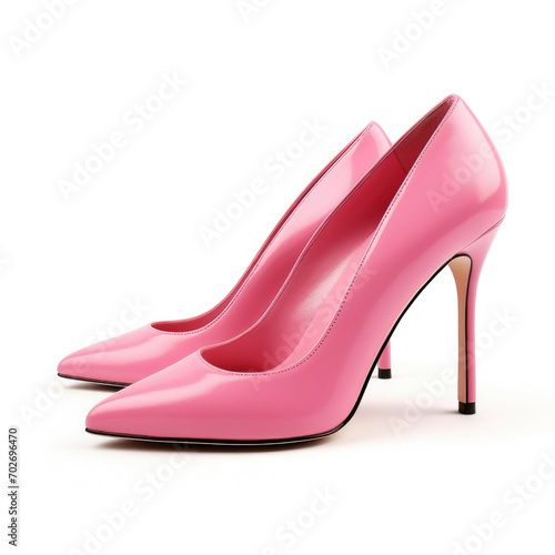 Pink High Heels isolated on white background