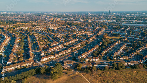 Bilde på lerret Aerial view of Brent Reservoir, London, England in summer