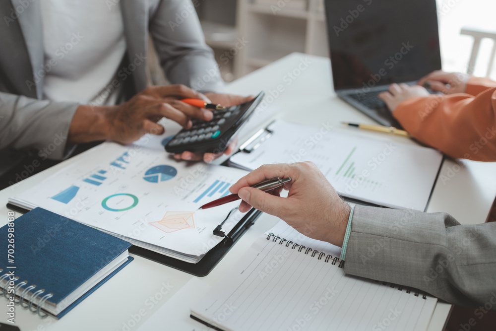 Calculate the numbers according to the report sent to the meeting, They are calculating the taxes they have to pay, They are having a meeting about the company's income and expenses, Calculate the numbers according to the report sent to the meeting, They are calculating the taxes they have to pay, They are having a meeting about the company's income and expenses,