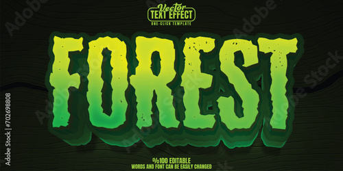 Forest editable text effect, customizable jungle and tree 3D font style
