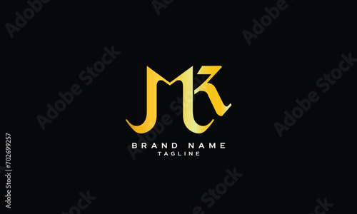MK, KM, Abstract initial monogram letter alphabet logo design
