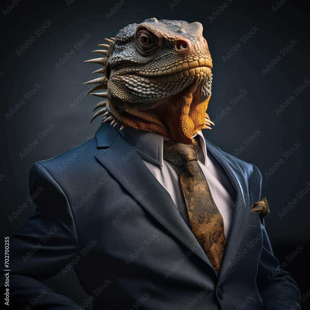 Iguana in a suit