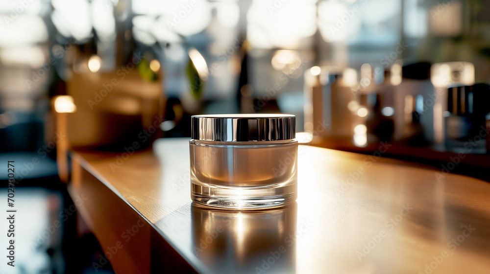High-end store, cosmetic cream radiates luxury High-end store, cosmetic cream radiates luxury