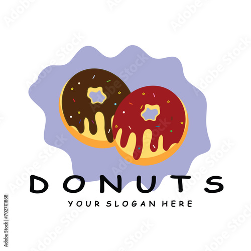 donuts logo design template vector illustration