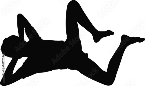 a boy lying down, body silhouette vector