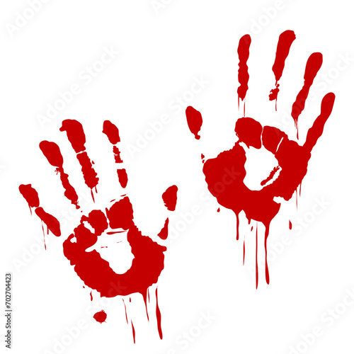 red bloody hand print