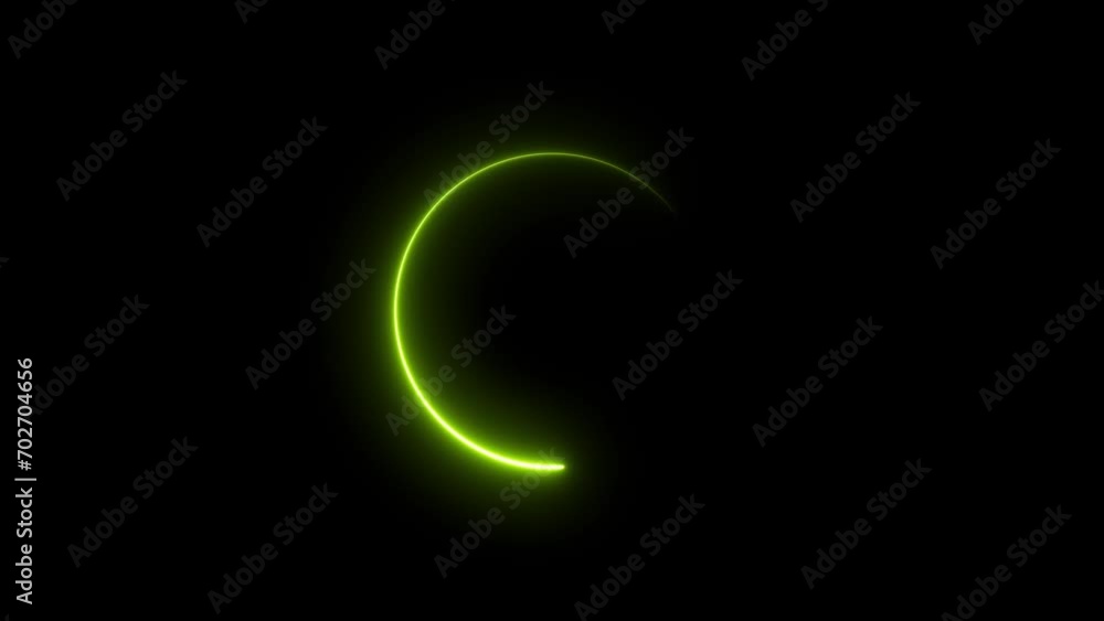 Abstract neon light circle loading frame animation background. Abstract neon light circle loading frame animation background.