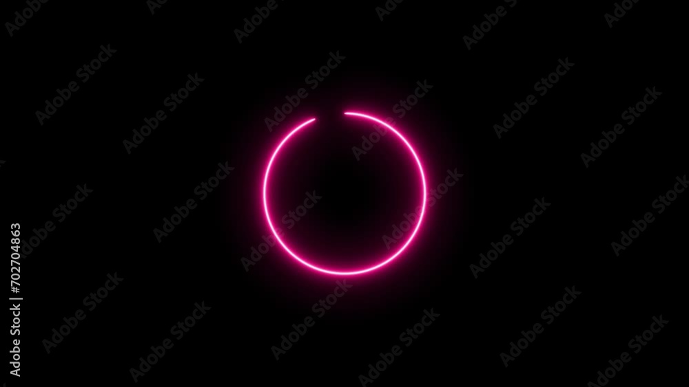 Abstract neon circle frame animation background Abstract neon circle frame animation background