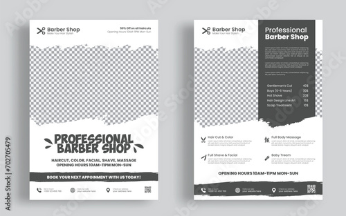 Professional creative barbershop flyer design template Beauty hair cutting and spa promotion poster editable promotion banner poster template