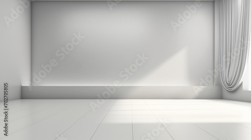 Creative interior concept. Large empty grey white wall