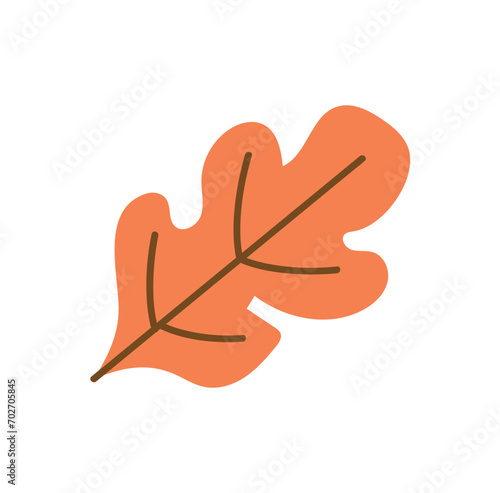 Autumn season element of colorful set. This intricately detailed leaf becomes visual representation of seasonal serenity, capturing the essence of fall in an artful composition. Vector illustration.