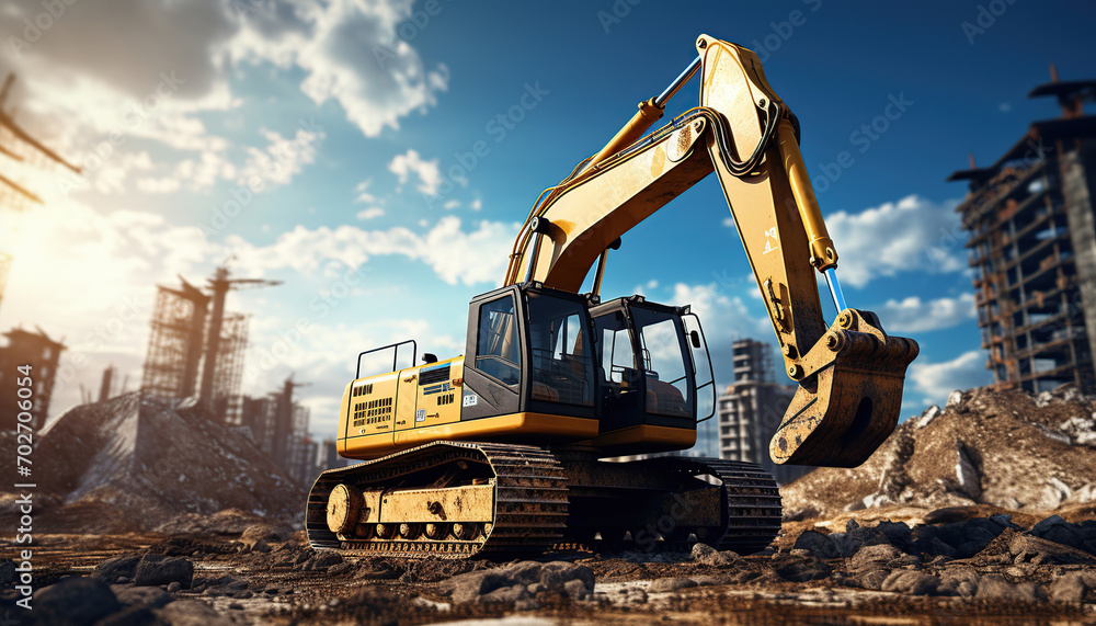 Obraz premium excavator at construction site