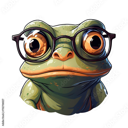 Frog with glasses. Vector illustration of a frog with glasses