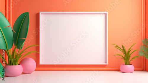 Creative minimal mock concept. Empty large bright