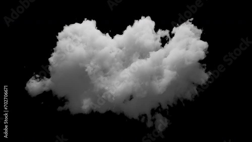 3D Cloud with alpha channel and looping animation. Slowly transforms in space photo