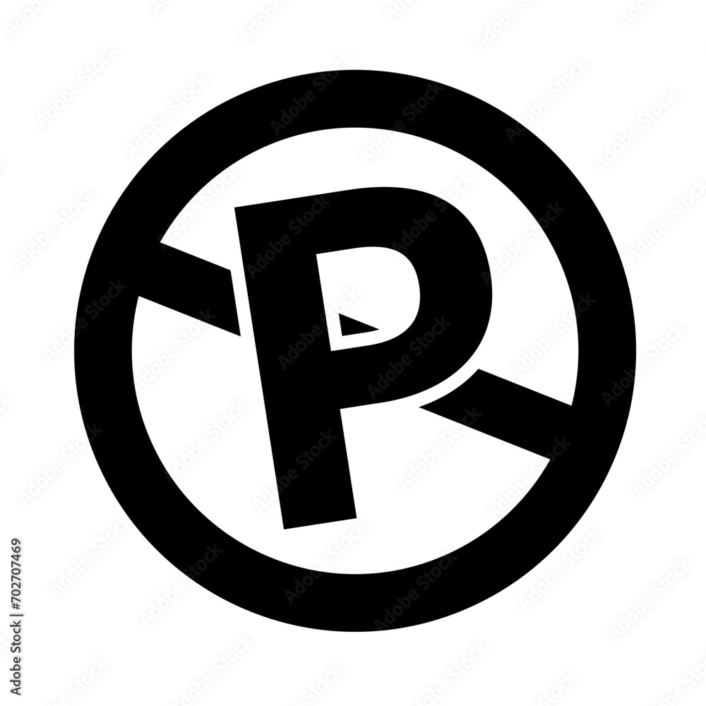 No parking silhouette icon. Parking sign. Vector. No parking silhouette icon. Parking sign. Vector.