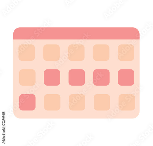 Menstruation element of colorful set. A confidence-inspiring artwork celebrates the convenience and confidence of a menstrual calendar. Vector illustration.