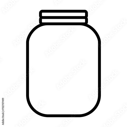 Rounded glass jar icon. Vector.