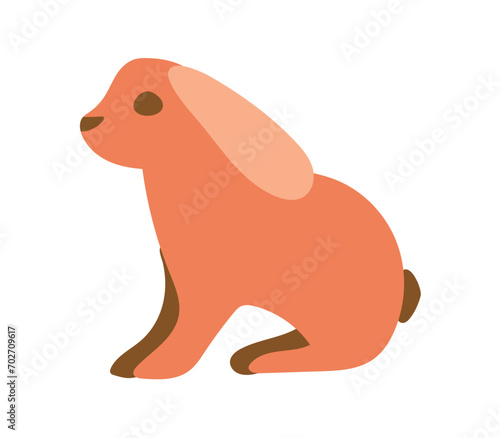 Pets element of colorful set. This composition with rabbit invites viewers to recognize the serene and sophisticated side of pets companionship through thoughtful design. Vector illustration.