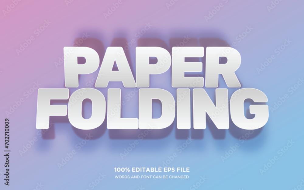 Paper folding editable text style effect	
