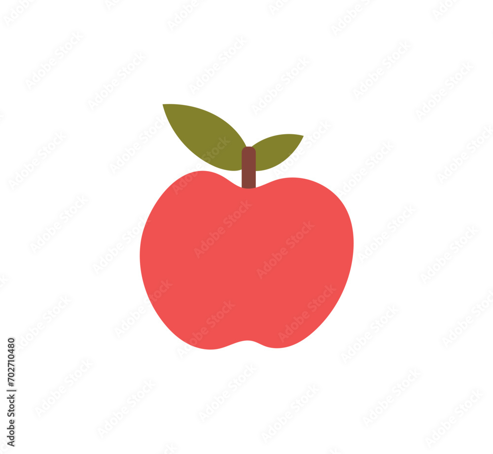 Fototapeta premium Picnic element of colorful set. This illustration transforms a picnic fruit apple into a visual embodiment of minimalist design and natural beauty against a clean white backdrop. Vector illustration.