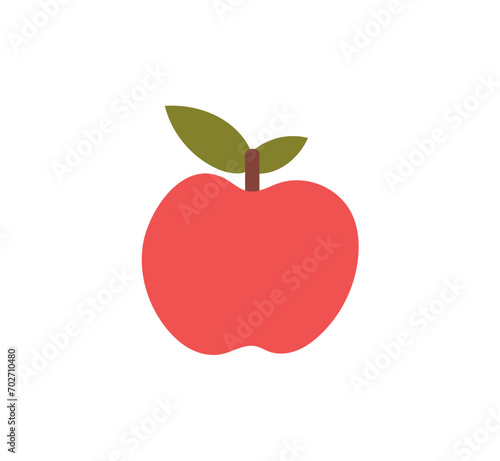 Picnic element of colorful set. This illustration transforms a picnic fruit apple into a visual embodiment of minimalist design and natural beauty against a clean white backdrop. Vector illustration.