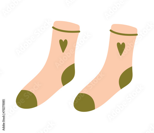 Pregnancy element of colorful set. This artwork with socks invites viewers to appreciate the thoughtful design that celebrates the comfort and well-being of expectant mothers. Vector illustration.