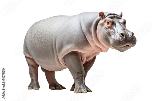 Hippopotamus Portrait Isolated On Transparent Background