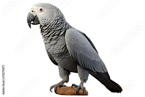 African Grey Parrot Isolated On Transparent Background