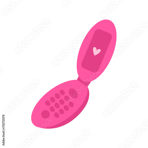 Pink clamshell phone retro flat vector illustration