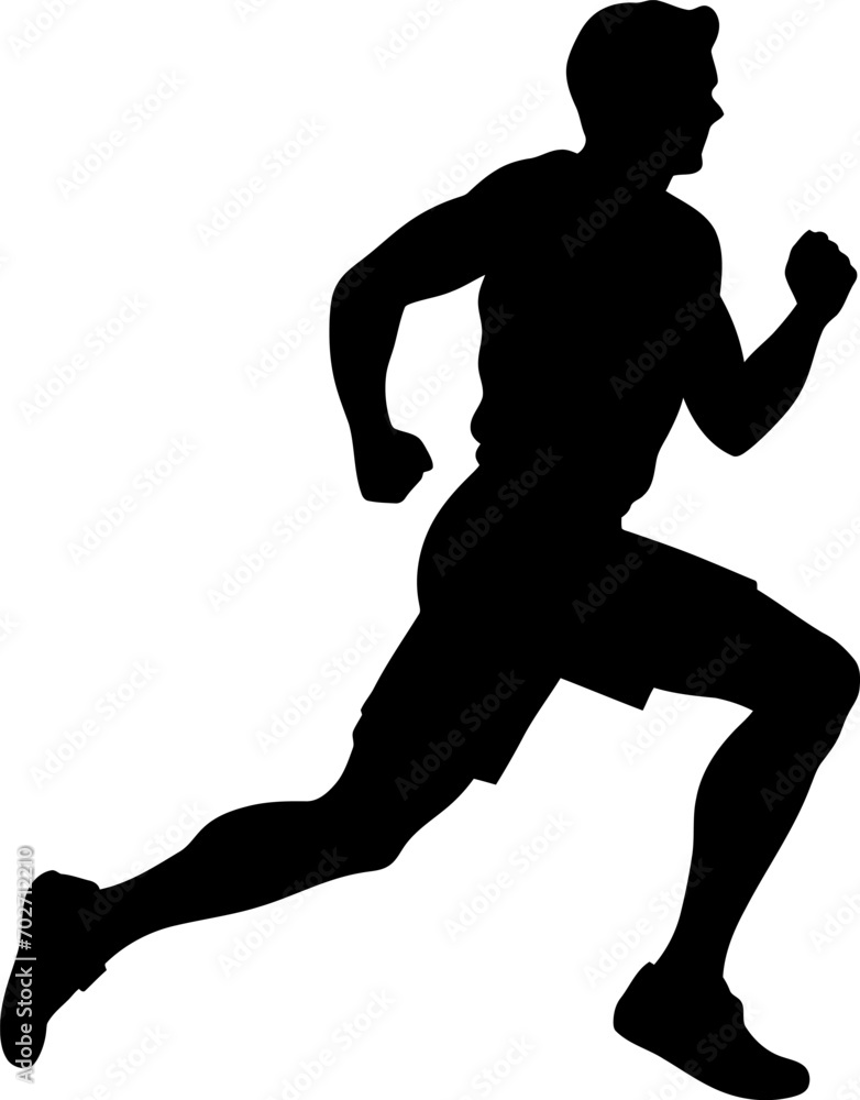 Runner is running silhouette icon in black color. Vector template for laser cutting wall art. Runner is running silhouette icon in black color. Vector template for laser cutting wall art.