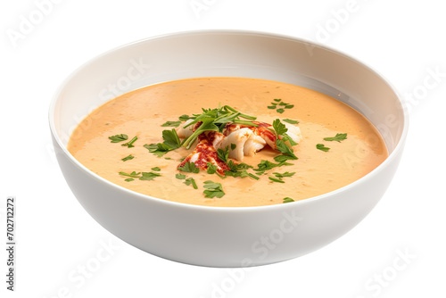Creamy Lobster Bisque Bowl Isolated On Transparent Background