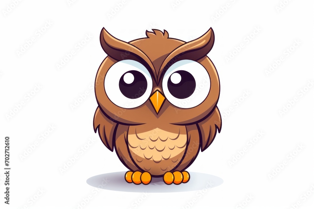 Adorable owl character, simple flat art Adorable owl character, simple flat art